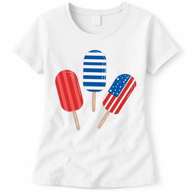 4th Of July Popsicle Usa Womens T-Shirt