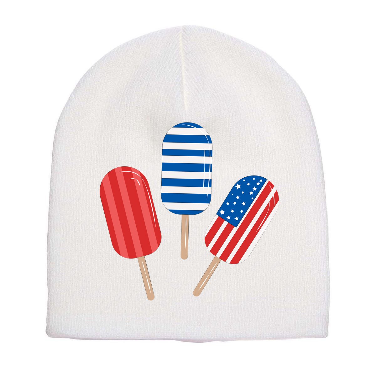 4th Of July Popsicle Usa Short Acrylic Beanie