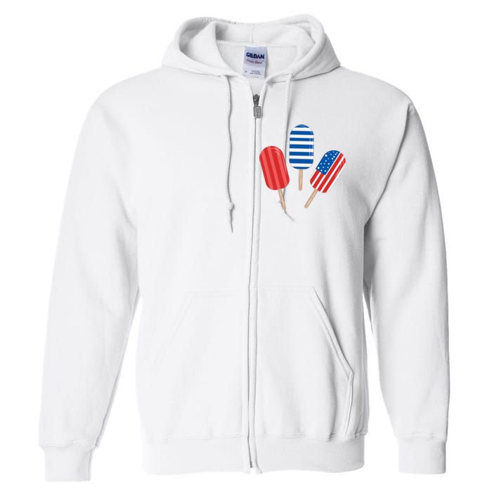 4th Of July Popsicle Usa Full Zip Hoodie