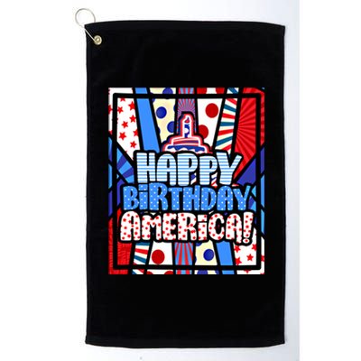 4th Of July Independence Day Happy Birthday America Meaningful Gift Platinum Collection Golf Towel