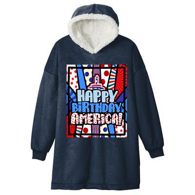 4th Of July Independence Day Happy Birthday America Meaningful Gift Hooded Wearable Blanket