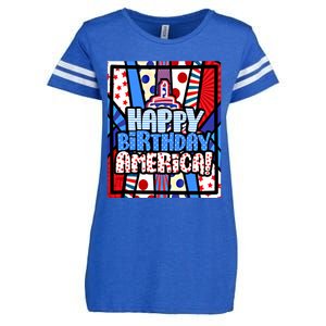 4th Of July Independence Day Happy Birthday America Meaningful Gift Enza Ladies Jersey Football T-Shirt