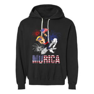 4th Of July Bald Eagle Mullet Murica Usa Usa Merica Garment-Dyed Fleece Hoodie