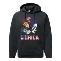 4th Of July Bald Eagle Mullet Murica Usa Usa Merica Performance Fleece Hoodie