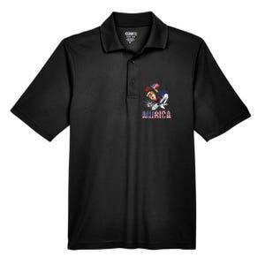 4th Of July Bald Eagle Mullet Murica Usa Usa Merica Men's Origin Performance Pique Polo