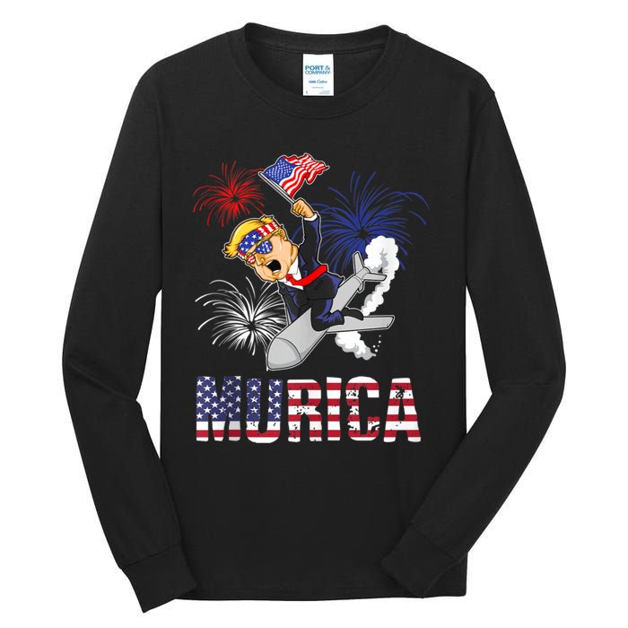 4th Of July Bald Eagle Mullet Murica Usa Usa Merica Tall Long Sleeve T-Shirt