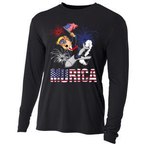 4th Of July Bald Eagle Mullet Murica Usa Usa Merica Cooling Performance Long Sleeve Crew