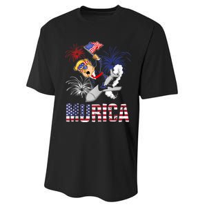 4th Of July Bald Eagle Mullet Murica Usa Usa Merica Performance Sprint T-Shirt