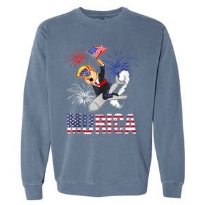 4th Of July Bald Eagle Mullet Murica Usa Usa Merica Garment-Dyed Sweatshirt