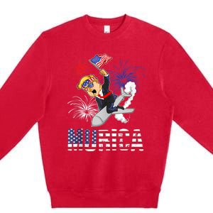 4th Of July Bald Eagle Mullet Murica Usa Usa Merica Premium Crewneck Sweatshirt