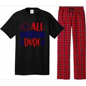 4th Of July Family Couples Matching Cute Gift All American Dude Cool Gift Pajama Set