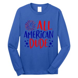 4th Of July Family Couples Matching Cute Gift All American Dude Cool Gift Long Sleeve Shirt