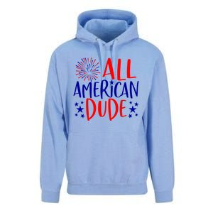 4th Of July Family Couples Matching Cute Gift All American Dude Cool Gift Unisex Surf Hoodie