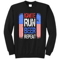 4th Of July Ignite Run Beer Repeat American Flag Gift Sweatshirt