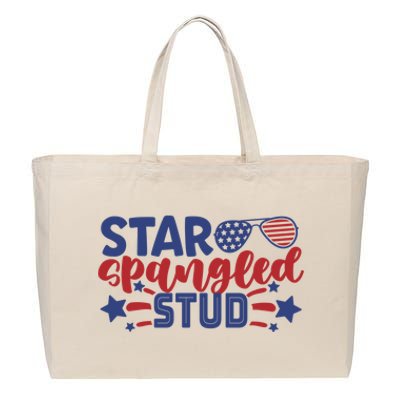 4th Of July Star Spangled Stud Matching 4th Of July Ideas Funny Gift Cotton Canvas Jumbo Tote