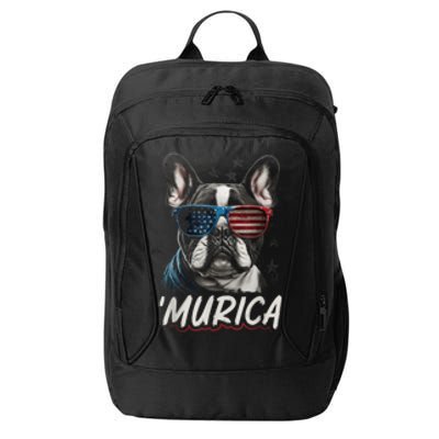 4th Of July Bald Eagle Mullet Murica Usa Dog Usa Merica 2024 City Backpack