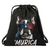 4th Of July Bald Eagle Mullet Murica Usa Dog Usa Merica 2024 Drawstring Bag