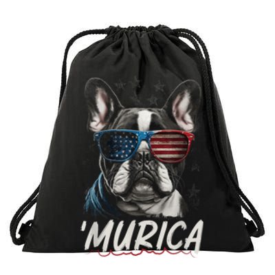 4th Of July Bald Eagle Mullet Murica Usa Dog Usa Merica 2024 Drawstring Bag