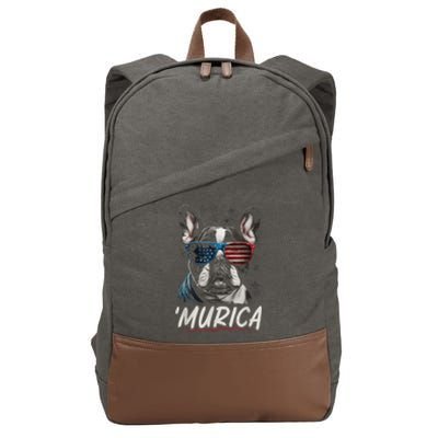 4th Of July Bald Eagle Mullet Murica Usa Dog Usa Merica 2024 Cotton Canvas Backpack