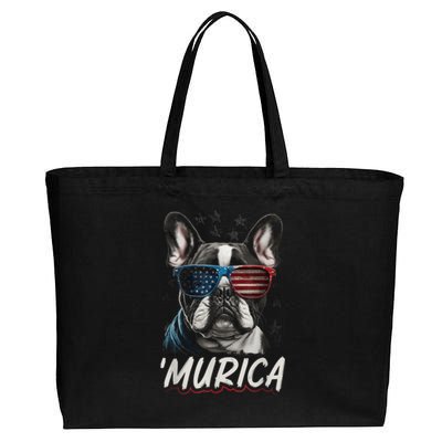 4th Of July Bald Eagle Mullet Murica Usa Dog Usa Merica 2024 Cotton Canvas Jumbo Tote