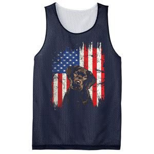 4th Of July Labrador American Flag Patriotic Chocolate Lab Mesh Reversible Basketball Jersey Tank