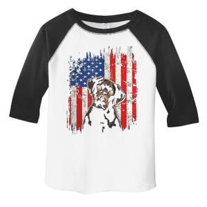 4th Of July Labrador American Flag Patriotic Chocolate Lab Toddler Fine Jersey T-Shirt