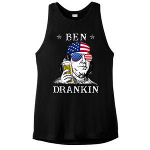 4Th Of July Ben Drankin Benjamin Franklin Beer Ladies PosiCharge Tri-Blend Wicking Tank