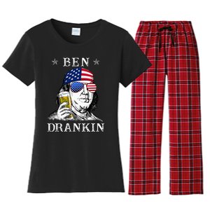 4Th Of July Ben Drankin Benjamin Franklin Beer Women's Flannel Pajama Set