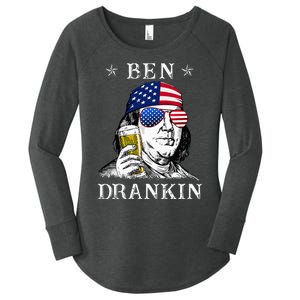 4Th Of July Ben Drankin Benjamin Franklin Beer Women's Perfect Tri Tunic Long Sleeve Shirt