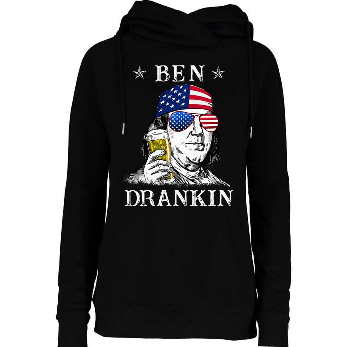 4Th Of July Ben Drankin Benjamin Franklin Beer Womens Funnel Neck Pullover Hood