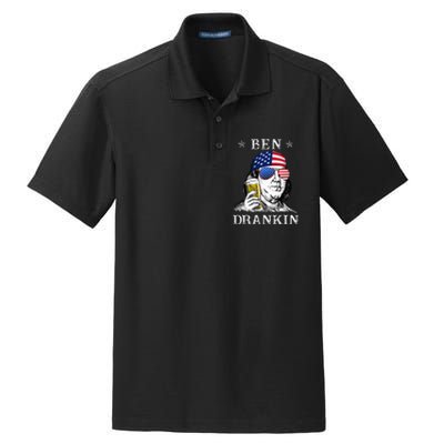 4Th Of July Ben Drankin Benjamin Franklin Beer Dry Zone Grid Polo