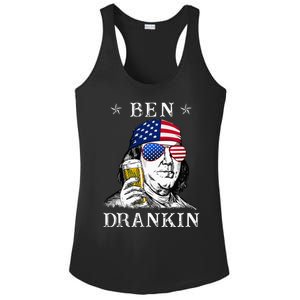 4Th Of July Ben Drankin Benjamin Franklin Beer Ladies PosiCharge Competitor Racerback Tank