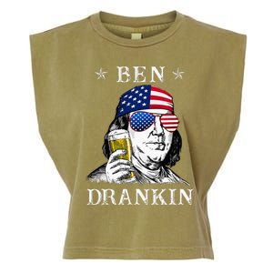 4Th Of July Ben Drankin Benjamin Franklin Beer Garment-Dyed Women's Muscle Tee