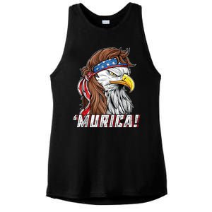 4th Of July Bald Eagle Mullet Murica Usa Usa Merica Ladies PosiCharge Tri-Blend Wicking Tank