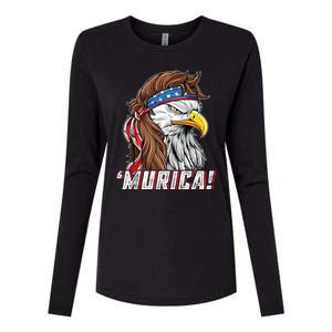 4th Of July Bald Eagle Mullet Murica Usa Usa Merica Womens Cotton Relaxed Long Sleeve T-Shirt