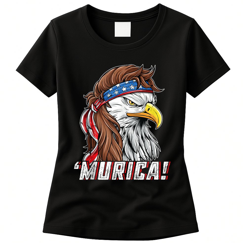 4th Of July Bald Eagle Mullet Murica Usa Usa Merica Womens T-Shirt