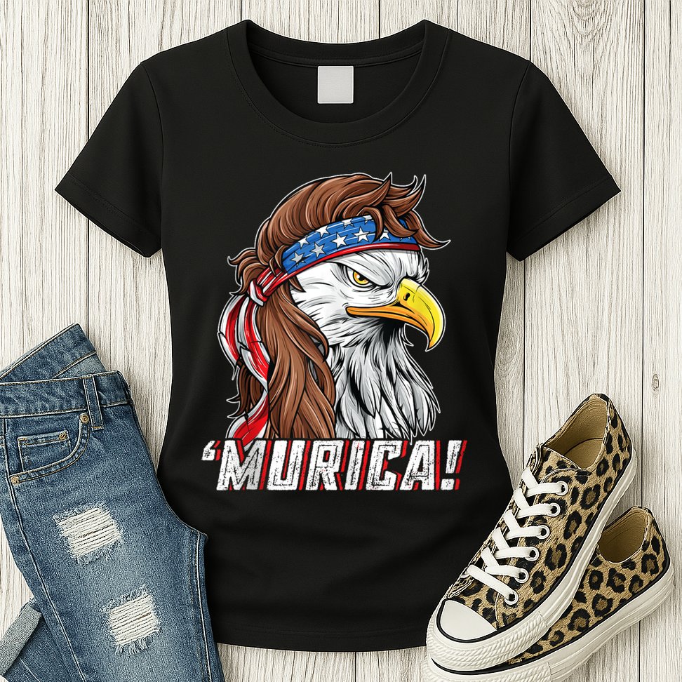 4th Of July Bald Eagle Mullet Murica Usa Usa Merica Womens T-Shirt