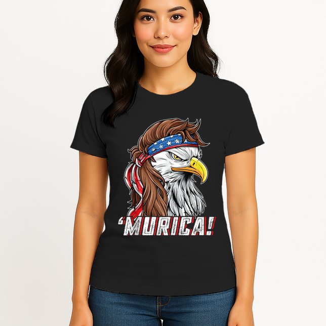 4th Of July Bald Eagle Mullet Murica Usa Usa Merica Womens T-Shirt