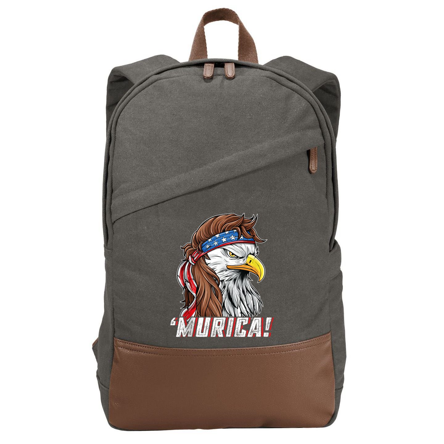 4th Of July Bald Eagle Mullet Murica Usa Usa Merica Cotton Canvas Backpack