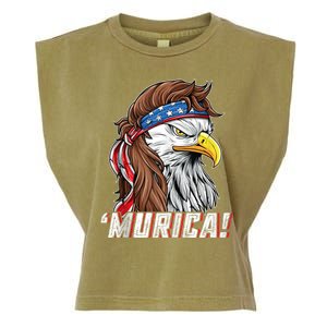 4th Of July Bald Eagle Mullet Murica Usa Usa Merica Garment-Dyed Women's Muscle Tee