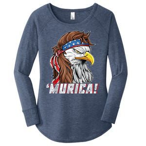 4th Of July Bald Eagle Mullet Murica Usa Usa Merica Women's Perfect Tri Tunic Long Sleeve Shirt