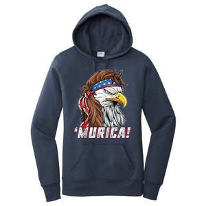 4th Of July Bald Eagle Mullet Murica Usa Usa Merica Women's Pullover Hoodie