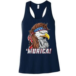 4th Of July Bald Eagle Mullet Murica Usa Usa Merica Women's Racerback Tank