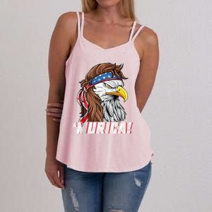 4th Of July Bald Eagle Mullet Murica Usa Usa Merica Women's Strappy Tank