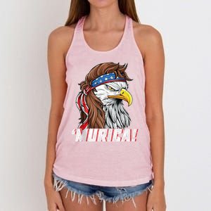 4th Of July Bald Eagle Mullet Murica Usa Usa Merica Women's Knotted Racerback Tank