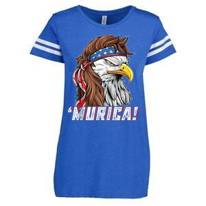 4th Of July Bald Eagle Mullet Murica Usa Usa Merica Enza Ladies Jersey Football T-Shirt