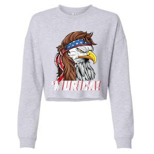 4th Of July Bald Eagle Mullet Murica Usa Usa Merica Cropped Pullover Crew