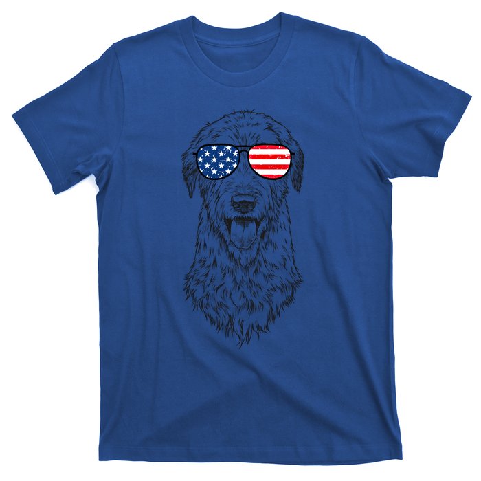 4th Of July Irish Wolfhound Dog Patriotic Usa Sunglasses Gift T-Shirt