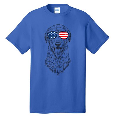 4th Of July Irish Wolfhound Dog Patriotic Usa Sunglasses Gift Tall T-Shirt