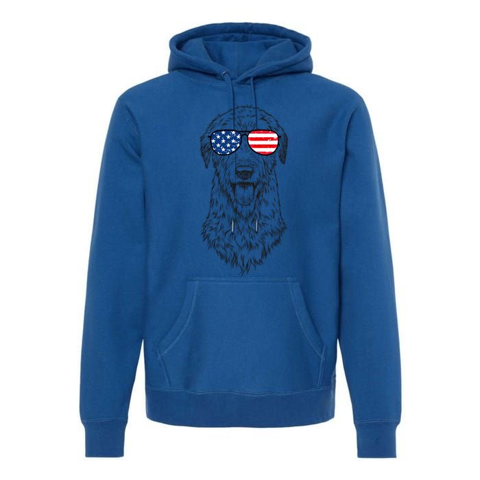 4th Of July Irish Wolfhound Dog Patriotic Usa Sunglasses Gift Premium Hoodie